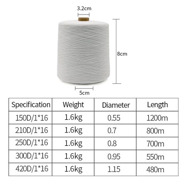 210D/16 Polyester Spun Yarn for Garment Sewing and Weaving Ring Twisted or TFO Twisted