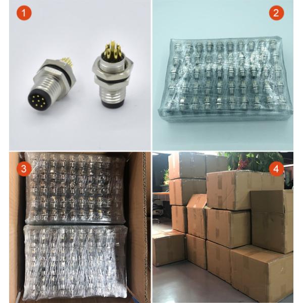 Male Female Solder Pcb M8 M12 Wall Panel Mount Connector 3 - 17 Pin A - X Code Sensor