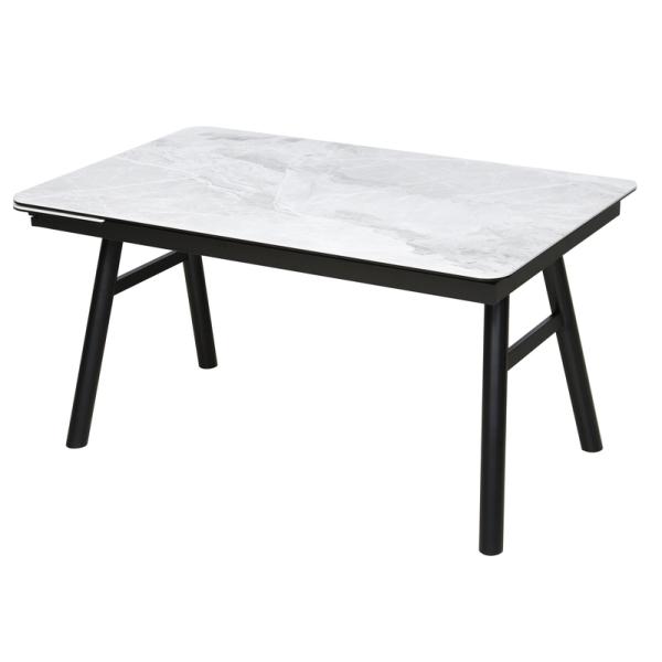 High Stability Extendable Grey Dining Table Retractable Dining Room Table 850mm Width