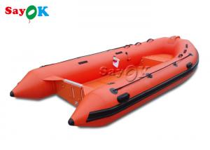 Best 12.8ft 390cm Red PVC Inflatable Boats With Outboard Motor wholesale