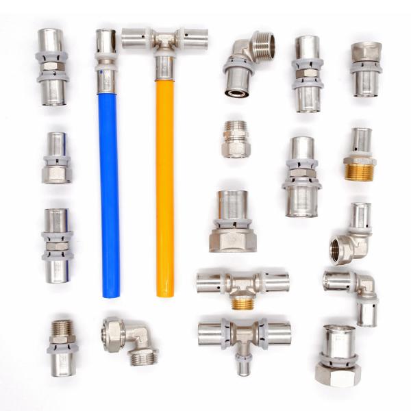 Brass press pipe fitting th type elbow female connector for pex al pex plumbing fittings