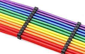 Rainbow Color Power Supply Cable Extension Cord PSU Braided Extension Cable Kits 18AWG Elbow Data Cable Computer
