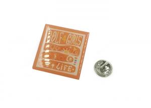 Best 30x30mm Custom Enamel Pin Badges Butterfly Clutch Sandblasting Or Double Side Design wholesale