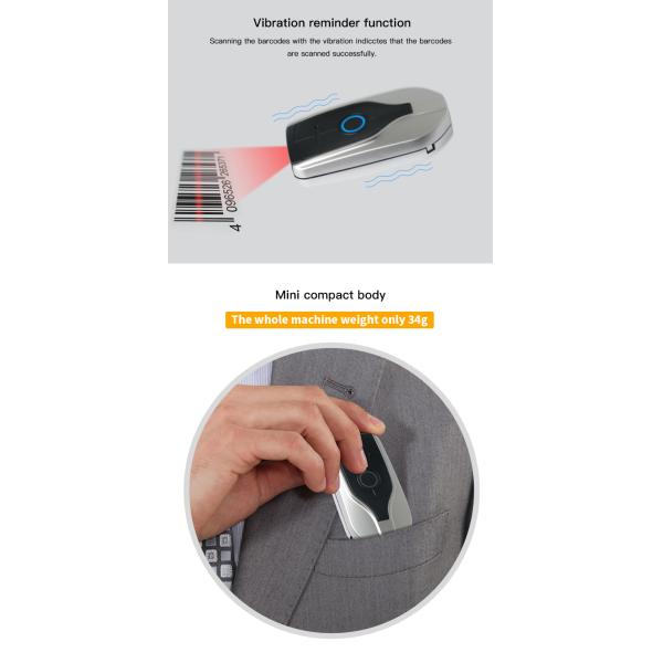 Bluetooth Type C 525nm 70000lux 2D QR Code Reader