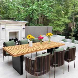 China Customize Color Outdoor Garden Patio Dining Table And Chairs PE Rattan Modern Chair Set on sale