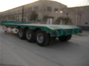 Best 3 Axles Manual Semi Trailer Trucks Low Bed , Two Single Cargo Truck wholesale