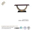 Mahogany High Gloss Veneer Wood Console Table Half Round For Lobby Corner Table
