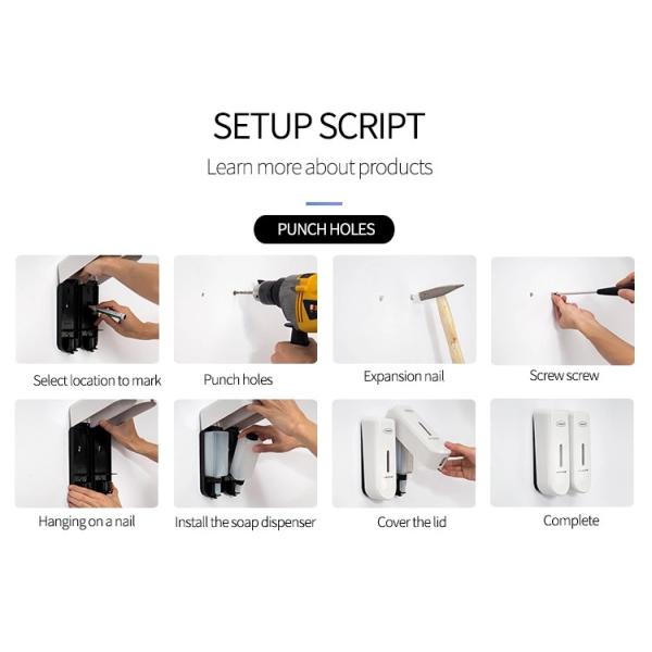Alcohol Touch Free Soap Dispenser Wall Mounted , Automatic Soap Dispenser Touchless