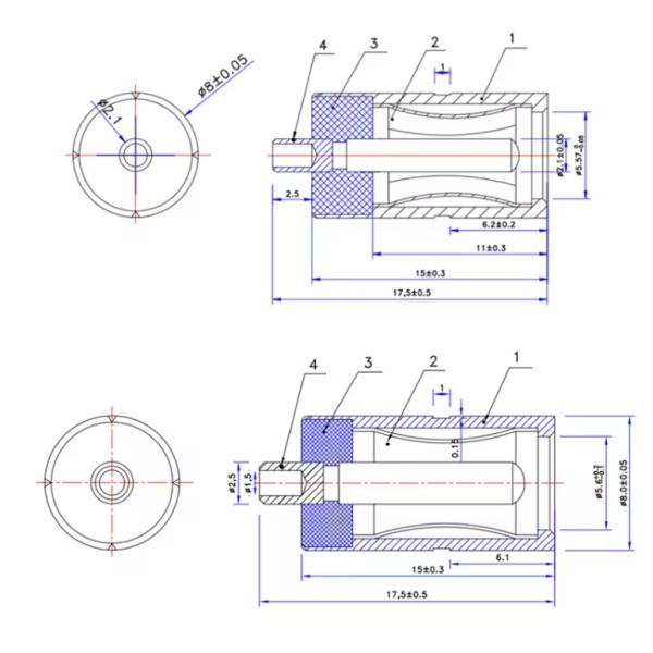 Nickel Plated Female Dc Connector 5.5x2.1mm Dc Power Jack
