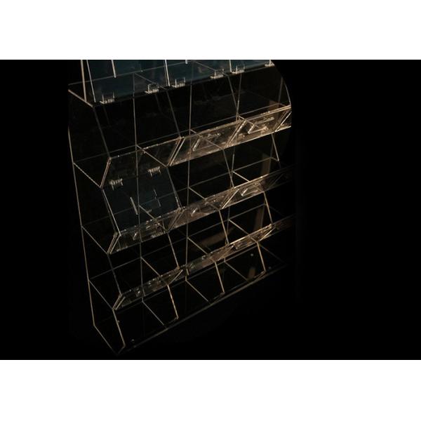 Candy Acrylic Display Showcase / Snacks Display Shelf With Drawer Wheels Wooden Cabinet