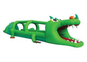 China Crocodile Inflatable Water Games Slip N Slide Water Slide 0.55mm PVC Tarpaulins on sale