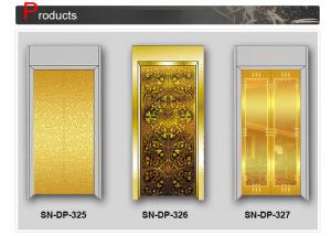 Best Concave Golden Elevator Cabin Decoration Stainless Steel Door Plates wholesale