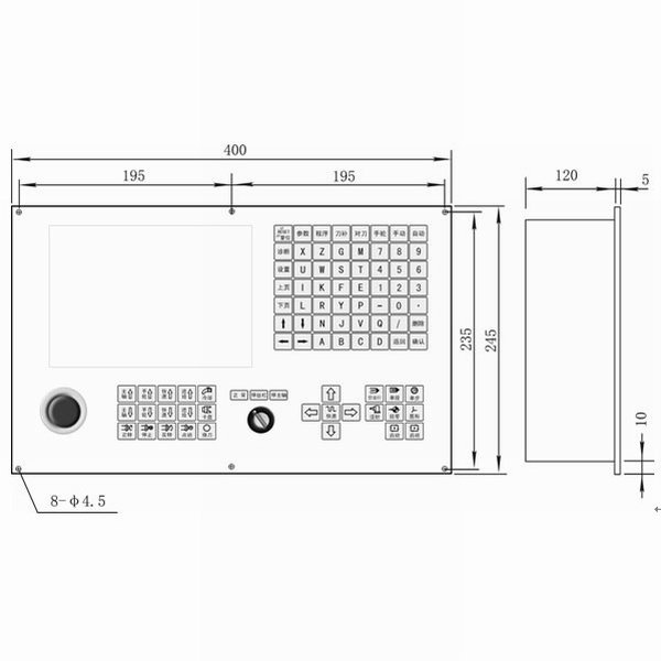 Double Spindles USB Interface CNC Lathe Controller With 8.4 Inches Display , 128MB Memory