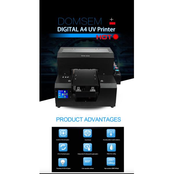 Professional Mini A4 UV Flatbed Printer UV LED Instant Dry System
