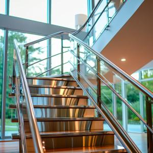 Sleek Polished Stainless Steel Handrails for Retail Spaces