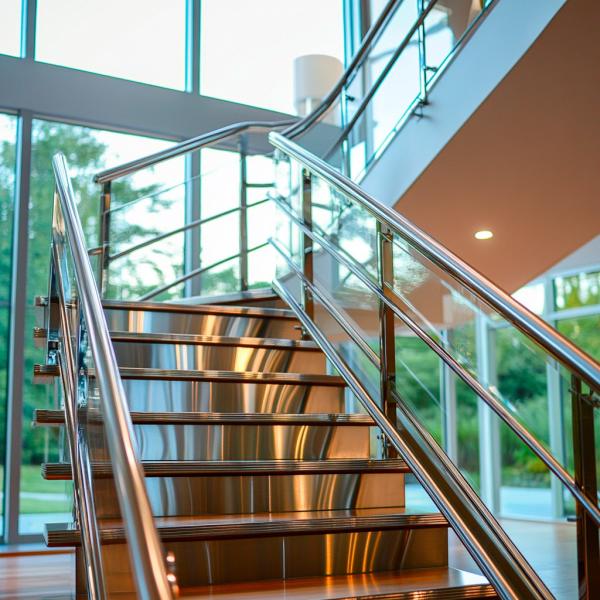 Cheap Sleek Polished Stainless Steel Handrails for Retail Spaces for sale