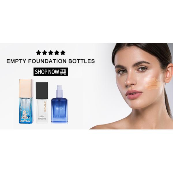 40ml Funnel Shaped Empty Foundation Bottle With Luxurious Black And Gold Gradient