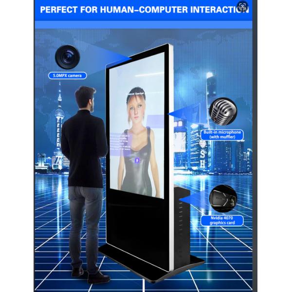 55 Inch 4K AI Talking 3D Animation interaction Voice Command Touch Screen Kiosk