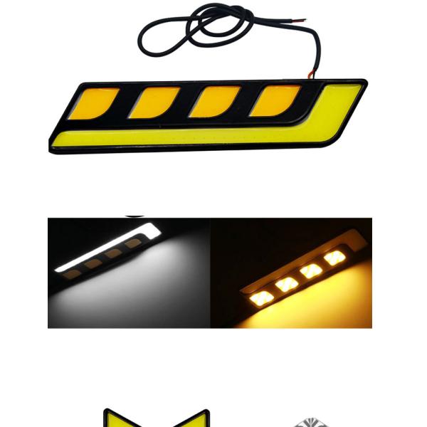 Two Color BMW Led Daytime Running Lights Aluminium Emergency Warning Strip Lamp Cob