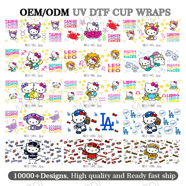 Wholesale Custom Designs Cartoon Printing Transfer Stickers Cartoon DTF Heat Transfer For Clothing