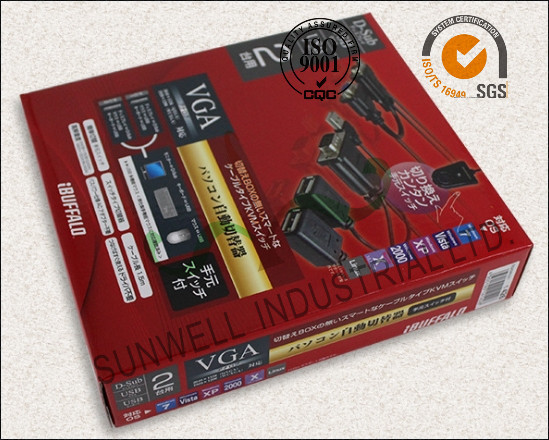 Eco Friendly USB Electronics Packaging Boxes Courragate / Art Paper Hot Stamping