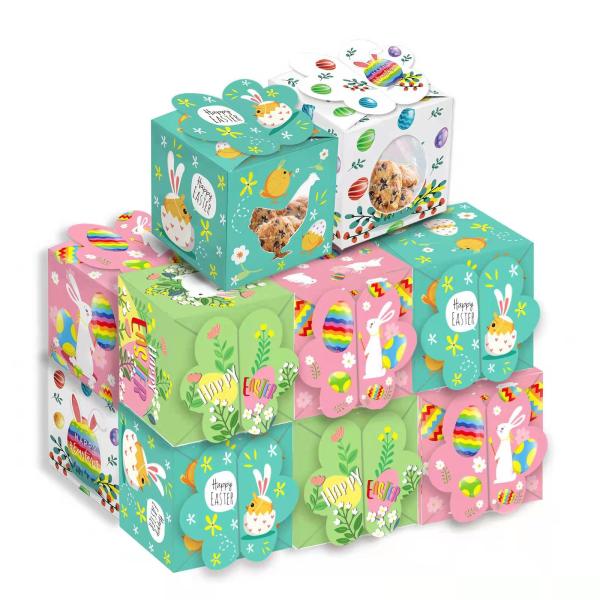 Cheap Handmade Cartoon Easter Egg Box , Paperboard Easter Chocolate Hampers for sale