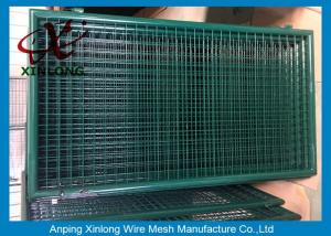 Best Dark Green PVC Coated Welded Fence Gate With Round Post For Gym XLF-16 wholesale