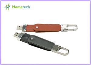 China Auto Run Leather USB Flash Disk Metal Keyring Pendrive Creativo USB 2.0 / USB 3.0 on sale
