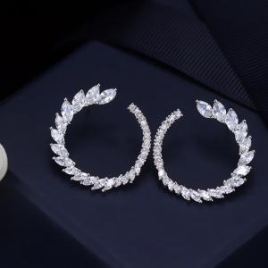 China Full Rhinestone Earring Wheat Ear Hoop Earrings Female High-end Light Luxury Fashion Exquisite Earring Jewelry Gift on sale