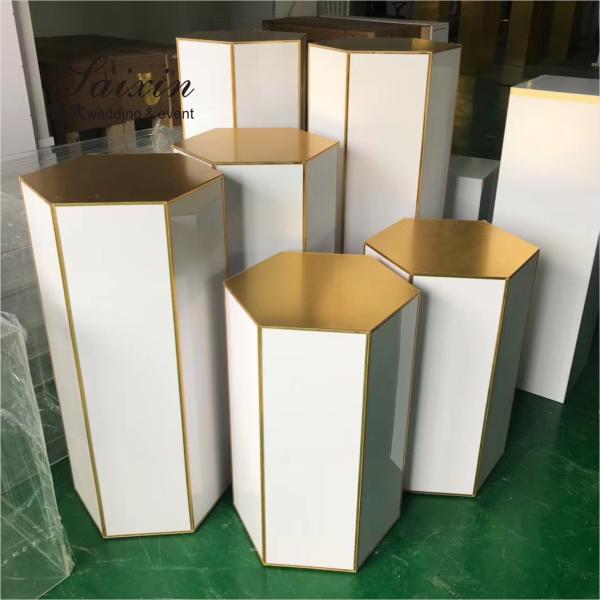 Unique design curve 4 pcs set acrylic stand for wedding stage decoration