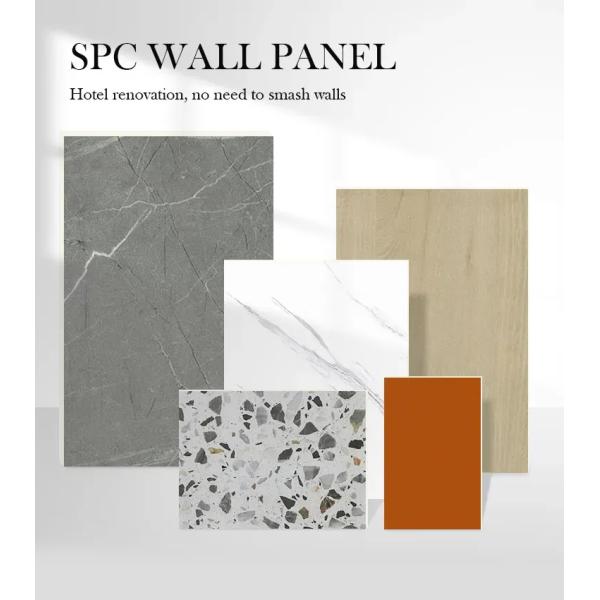 600*2440*4mm SPC Wall Panel Stone Plastic Composite Termite Resistance Hundreds Of Decors Wood Veneer Wall Panel For Bathroom