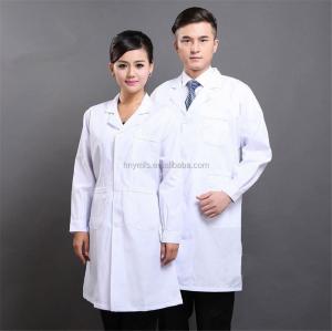 China Unisex Medical Lab Coat White Full Length Lab Coat With Three Pockets on sale