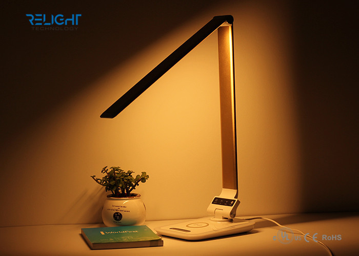 Modern Sensitive Touch Foldable LED Wireless Charging Desk Lamp with Flicker-free Light Source and Ambient Light