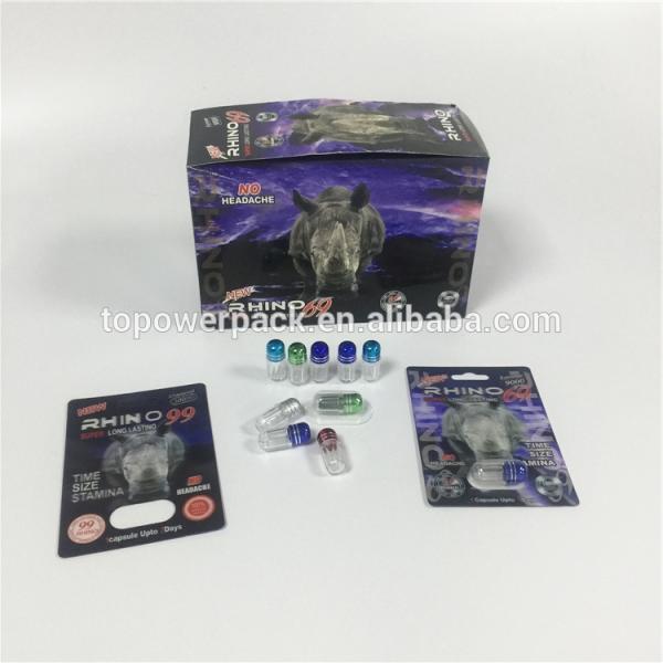 Mini Plastic PS Bottle Blister Pack Packaging Rhino 69 Pills Capsule Bullet Shape Container