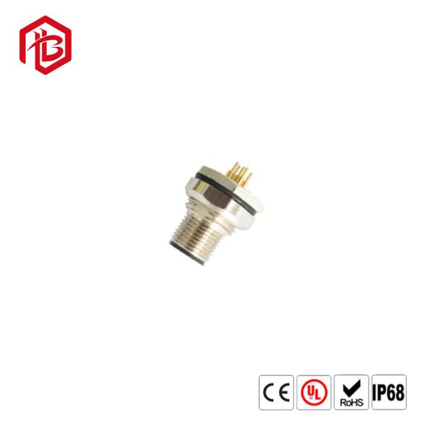 M12 PCB Panel Mount Circular Connector 5Pin Female M12 PCB Front Mounting Connector Socket PG9 Screw Thread