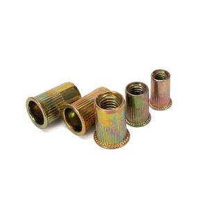 Best Metric Zinc Plated Flat Head Knurled Rivet Nut for Precise Fastening in Automotive Industry Plain Finish wholesale