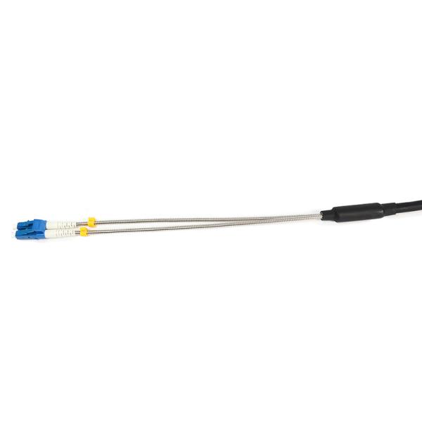 Outdoor Duplex LC LC Patch Cord Armored Pigtails Socket Protection Pulling Eye On Both Ends