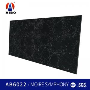 China Acid Resistant Solid Black Quartz Countertops With NSF SGS Certification on sale