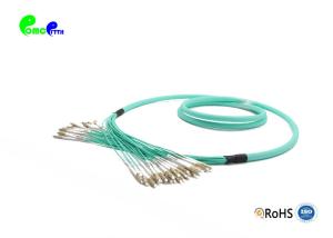 24F OM3 Fiber Optic Patch Cables LC UPC- LC UPC 50 / 125 Aqua LSZH Fiber Jumper with Straight breakout 2.0mm tail