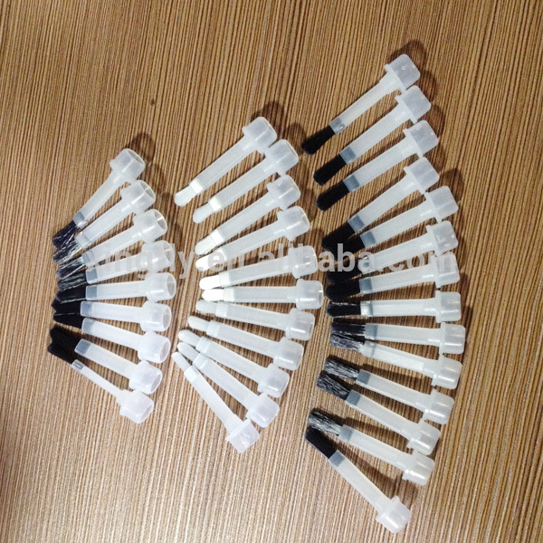 Plastic Nylon Brush On Nail Polish Replacement White and Grey