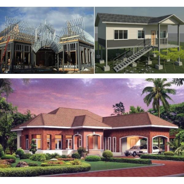 Fire Proof Galvanized Light Steel Structure Villa Prefabricated Long Life Span