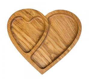 Best Bamboo Heart Shaped Serving Plate Walnut Wood Fruit Tray Eco Friendly wholesale