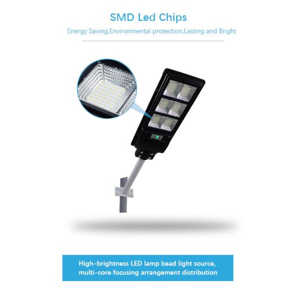 IP65 60w 120w 180w All In One Solar Led Street Light ABS Remote Control