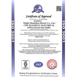 Ningbo Shuaizhou Electrical Appliance Co., Ltd Certifications