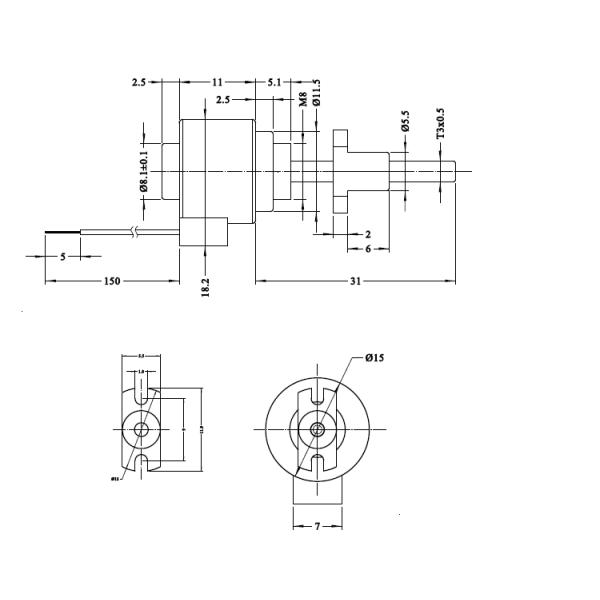 1.8 step motor 15mm diameter micro Linear Stepper Motor with 5VDC Lead Screw Bipolar with plastic slider