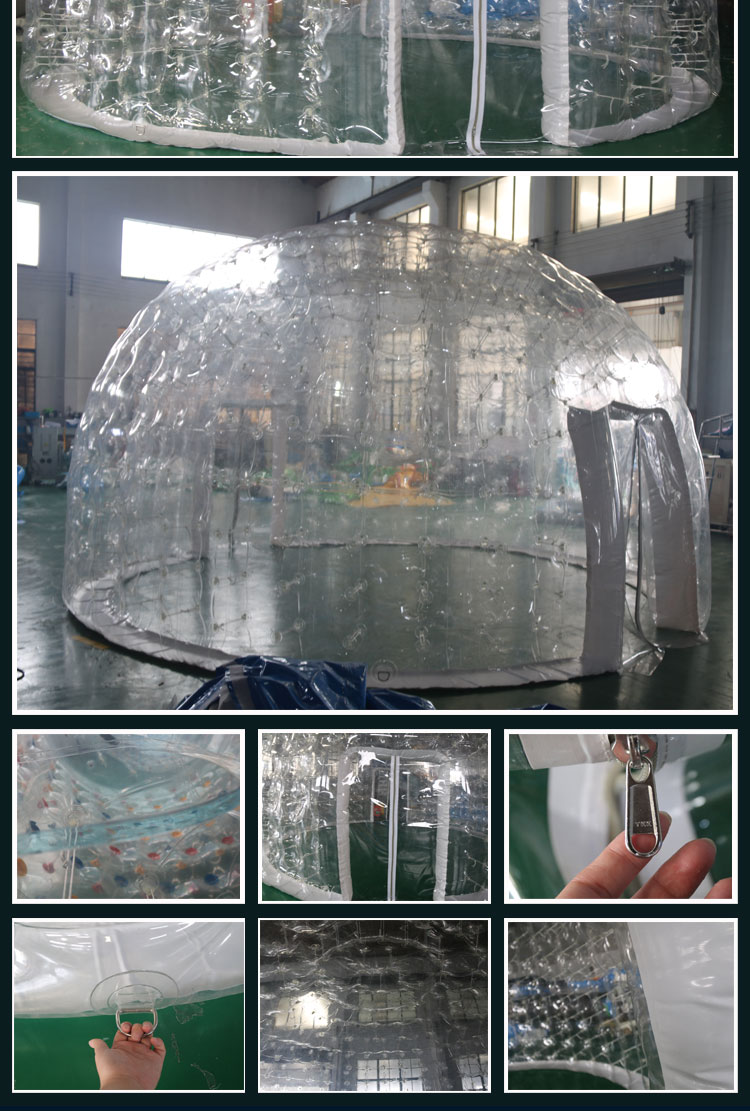 Sealed air Inflatable Waterproof Transparent Bubble Tent Double Layer Camping Tent for Sale