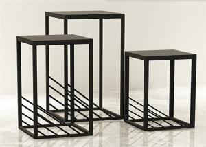 China Simple Exquisite Metal Display Racks And Stands Black For High End Clothing Shop on sale