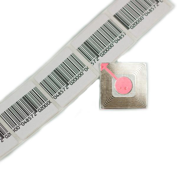 Anti Theft RF 4*4cm Soft Barcode Label Sticker Tag 8.2 MHz EAS Security Barcode Label Roll