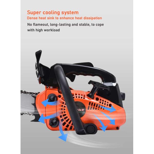 700W 2 Stroke Gas Powered Chain Saw 25cc For Trees Firewood Cutting