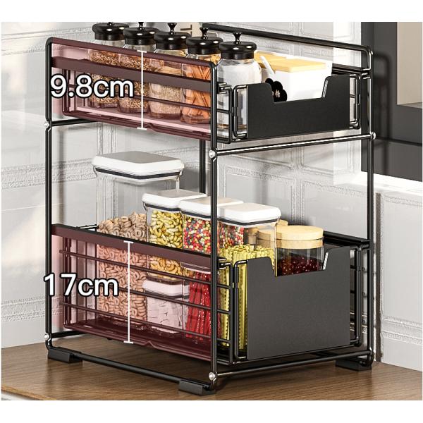 5kg Loading 29cm Width Steel Kitchen Basket Rack Multi Function
